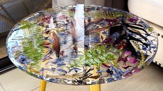 Resin Art Tutorial. Amazing table of flowers. We make the form ourselves.