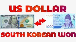 US Dollar To South Korean Won Exchange Rate Today | USD To KRW | Dollar To Won