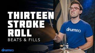 How To Play A Thirteen Stroke Roll On The Drums - Drum Rudiment Lesson