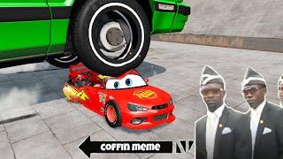 Lightning MCQUEEN COFFIN ON FUNERAL MEME COMPILATION | ASTRONOMIA SONG | BeamNG Drive | Derby