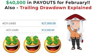 $40,500 in PROP FIRM PAYOUTS FOR FEBRUARY! My March Goals and TRAILING DRAWDOWN EXPLAINED