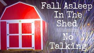  Heavy Rain and Thunder for Sleeping - 1 Hour of Rain Falling Sounds / Relaxing Sleeping in Shed