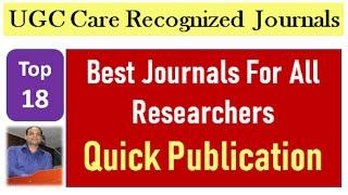 UGC Recognized Journals 2020 | Quick Publication Journals | Top 18 Journals #fastpublicationjournals