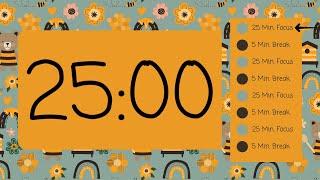 Stay Focused! 25-Minute Countdown Timer with 5 Minutes of Breaks