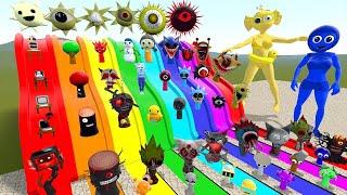 RAINBOW SLIDE ALL PHASE MR SUN MOON TREE FUN COMPUTER SPRUNKI FAMILY SPARTAN KICKING in Garry's Mod