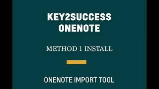 Import Windows OneNote Notebook Digital Planner  | Key2Success Method 1 Installation Guide