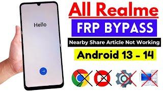 All Realme Android 13 | 14 Google/Frp Bypass Setting Not Open | Share Article Not Work | Frp Unlock