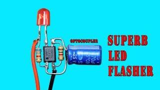 Superb LED Flasher Circuit Using Optocoupler