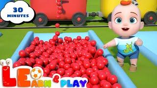 Leo plays with colorful balls | Train song | Learn & Play with Leo