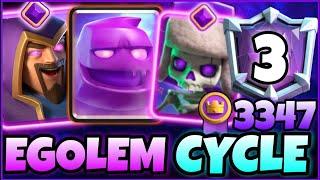 Top 3/3347 with Elixir Golem Deck.!