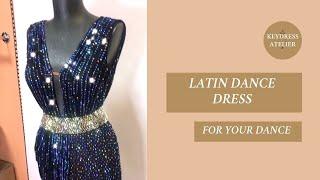 Blue latin dance dress