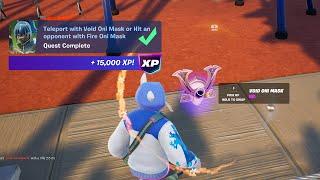 How to EASILY Teleport with Void Oni Mask or Hit an opponent with Fire Oni Mask Fortnite