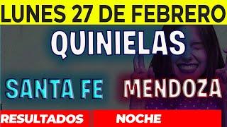 Resultados Quinielas Nocturna de Santa Fe y Mendoza, Lunes 27 de Febrero