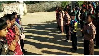 JPP Jain International school,Senani-students reciting Jain Bhajan "hey prabhu veer.."during prayer