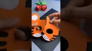 #tiger face mask#shorts #paper craft#viral#youtubeshorts #trendingshorts