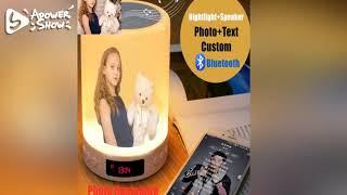 Custom Photo/Text LED Night Light Bluetooth Music Player Touch Night Lamp