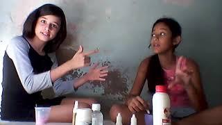 Fazendo slime com minha prima....