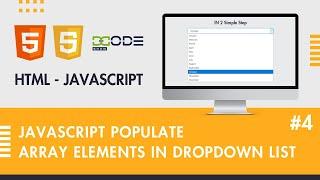 How to Create a Drop-down List with Array Values using JavaScript |  Drop Down list in JavaScript