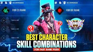BR RANK & CS RANK BEST CHARACTER SKILL COMBINATIONS || BEST CHARACTER COMBINATION FOR FAST RANK PUSH