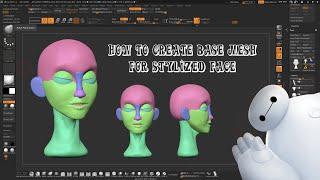 how to create base mesh for stylized face