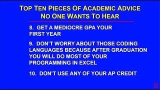 TopTen Pieces of Academic Advice No One Wants to Hear