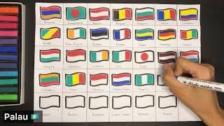 Top 32 easiest country flags to draw #flag