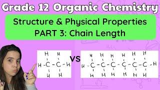 Grade 12 Organic Chemistry Physical Properties and Structure PART 3: Chain Length