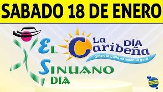 Resultados CARIBEÑA y SINUANO DIA del Sábado 18 de Enero de 2025  CHANCE 