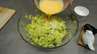 Just rub the zucchini on a grater and add the eggs.