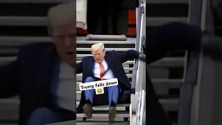 "Oops! Trump Falls Down Airplane Stairs – Caught on Camera!"#funny #comedy #jokes #ai #shorts #trump