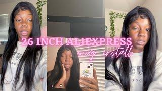 STRAIGHT 26 INCH ALIEXPRESS WIG INSTALL FY. DOLLFACEHAIR