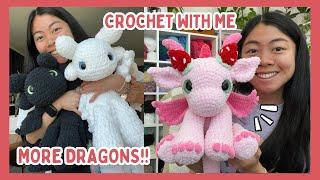 Crochet MORE Dragons With Me  Light Fury, Strawberry Dragon, & More! Dragon Challenge PT 2