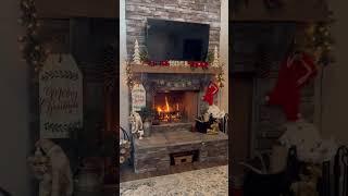 Perfect DIY Stone Fireplace!        #farmhouse #christmasdecor #fireplace #diy #diyprojects