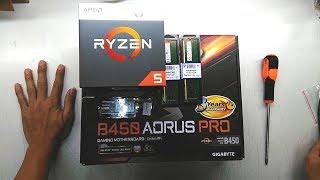 AMD RYZEN 5 2400G GIGABYTE B450 AORUS PRO COOLER MASTER MWE 500 230V