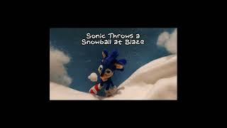 Stop Motion Sonic: Sonic Throws a Snowball at Blaze #shorts