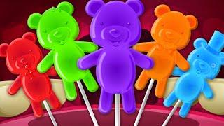 Five Little Lollipops | Jelly Bears Nursery Rhymes For Kids | Songs For Baby And Toddlers