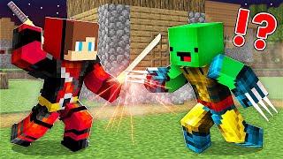 JJ BECAME Deadpool vs Mikey BECAME WOLVERINE in Minecraft ! Best of Maizen - Compilation