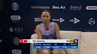 Beauty of Women's Trampoline Final.  World Cup Baku 2024