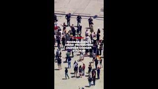 Federal agents draw protesters outside Dodger stadium