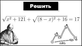 Причем тут геометрия? Интересное уравнение с неожиданным решением!