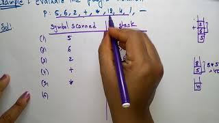 Evaluation of Postfix Expression | Examples | Data Structures | Lec-20 | Bhanu Priya