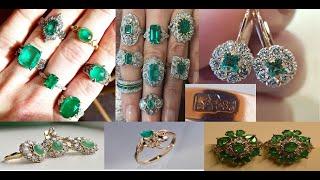 Gold of the USSR.Soviet luxury.Beautiful gold products with emeralds