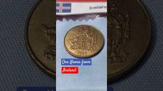  one Krona coin from Iceland. #coin #krona #iceland #island #iceland2023 #coine #coins #numismatik