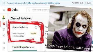 How to Remove Youtube Channel Warning Strike -  Active Community Guidelines Strikes Violation