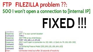 [Solved] How To Fix FTP error 500 I won't open a connection to internal IP