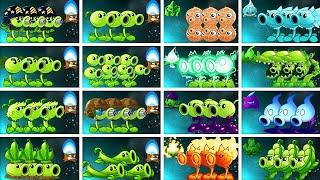 PVZ 2 - All GREEN PEA & Torchwood vs COLOR PEA & Mint - Who Will Win?