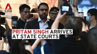 Workers' Party chief Pritam Singh arrives at State Courts for trial on allegedly lying to parliament