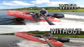 OUTBOARD HYDROFOIL BEFORE AND AFTER INSTALATION