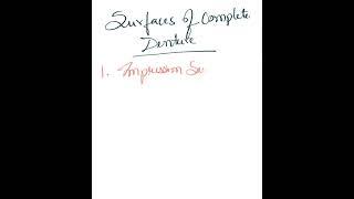 Surfaces of Complete Denture