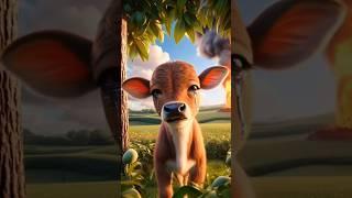 Beautiful Story Of a Calf Mango Tree and Naughty Monkeys' Mischief  #cow